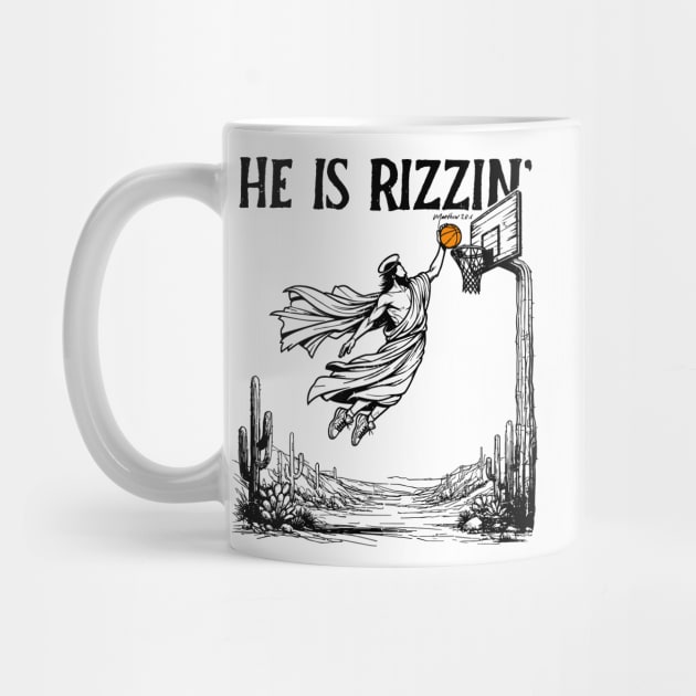 He is Rizzin Funny Easter Jesus Playing Basketball Meme by KC Crafts & Creations